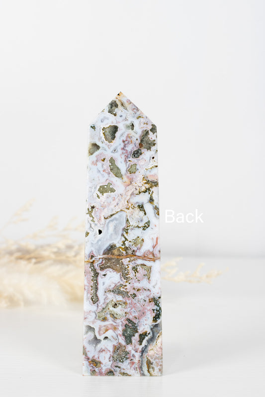 Gorgeous Pink Ocean Jasper tower