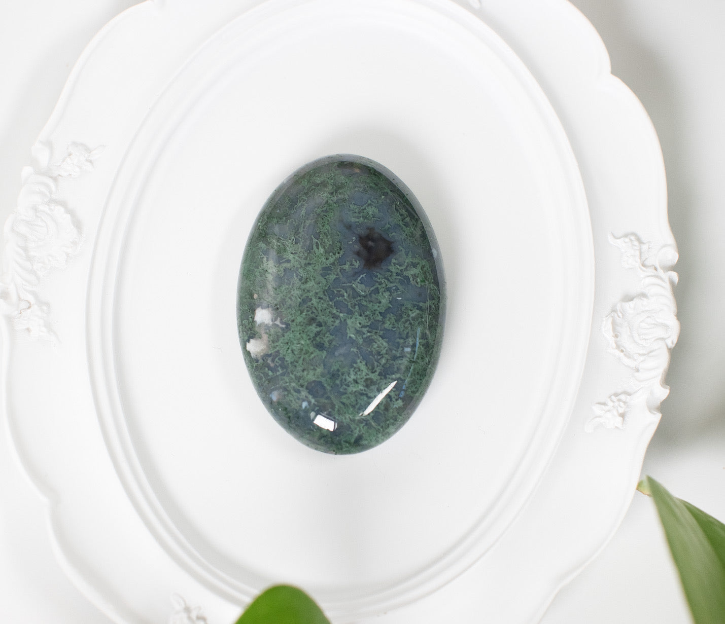 Green Moss Agate Palmstone