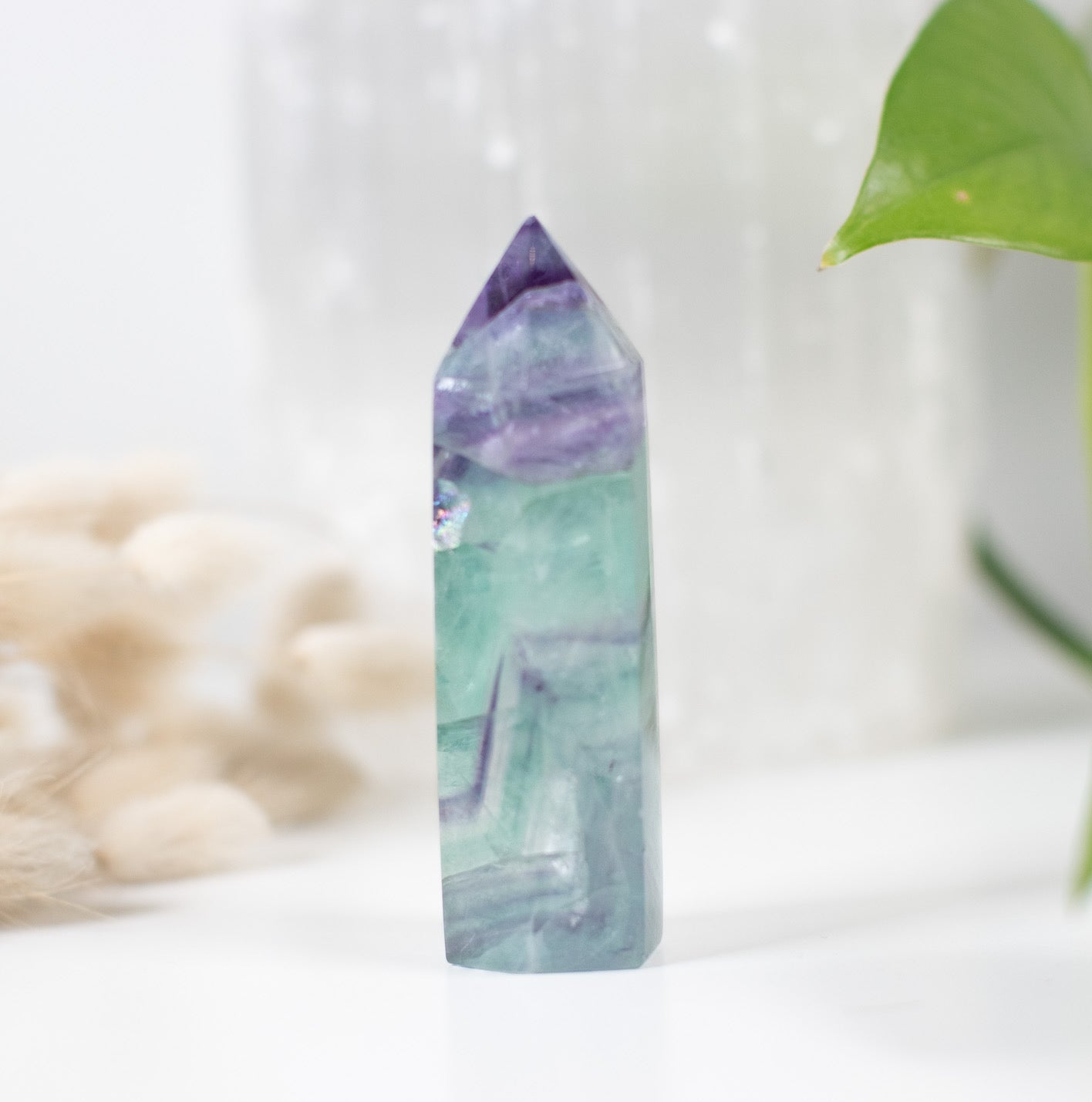 Stunning Rainbow Fluorite Tower- perfectly imperfect