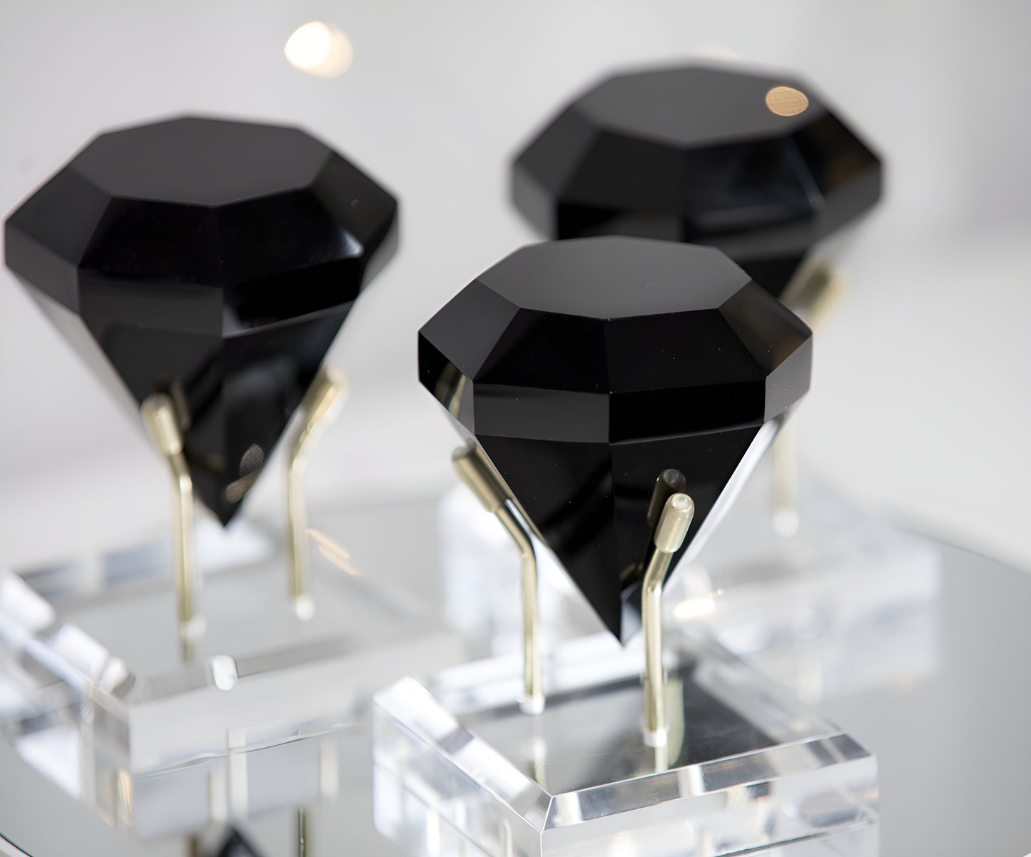 Luxury Black Obsidian Diamond - Free Display stand included