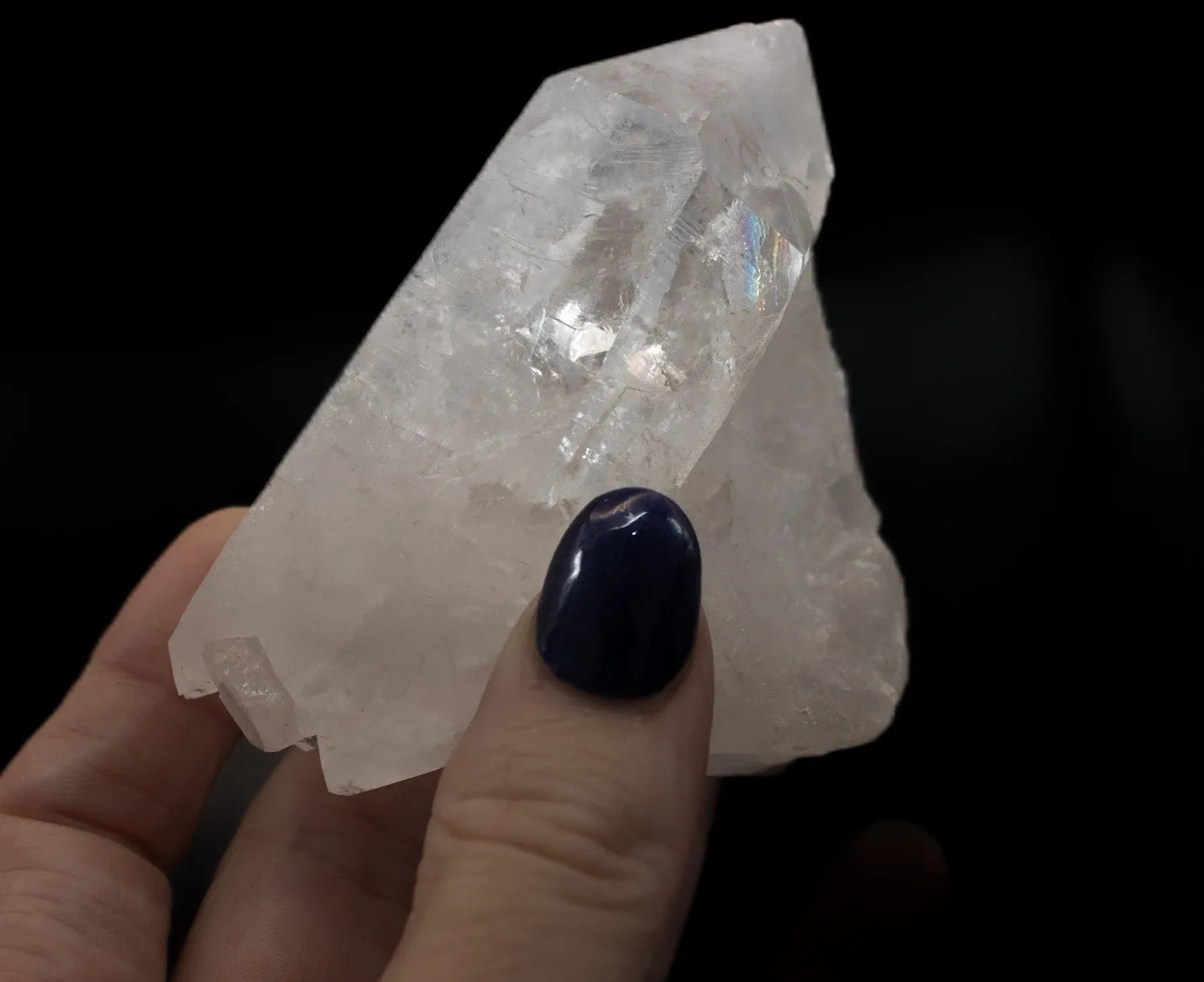 Clear Quartz Cluster with Rainbow Inclusions
