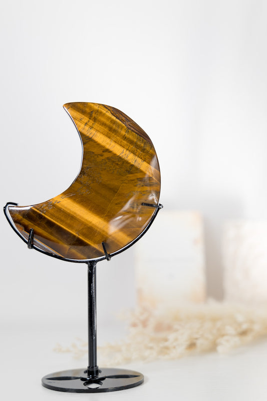 Tiger Eye Moon and display stand