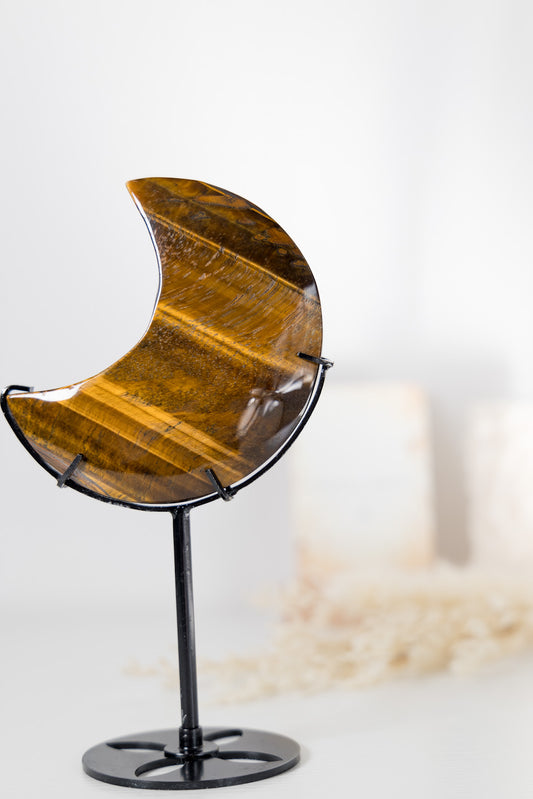 Tiger Eye Moon and display stand