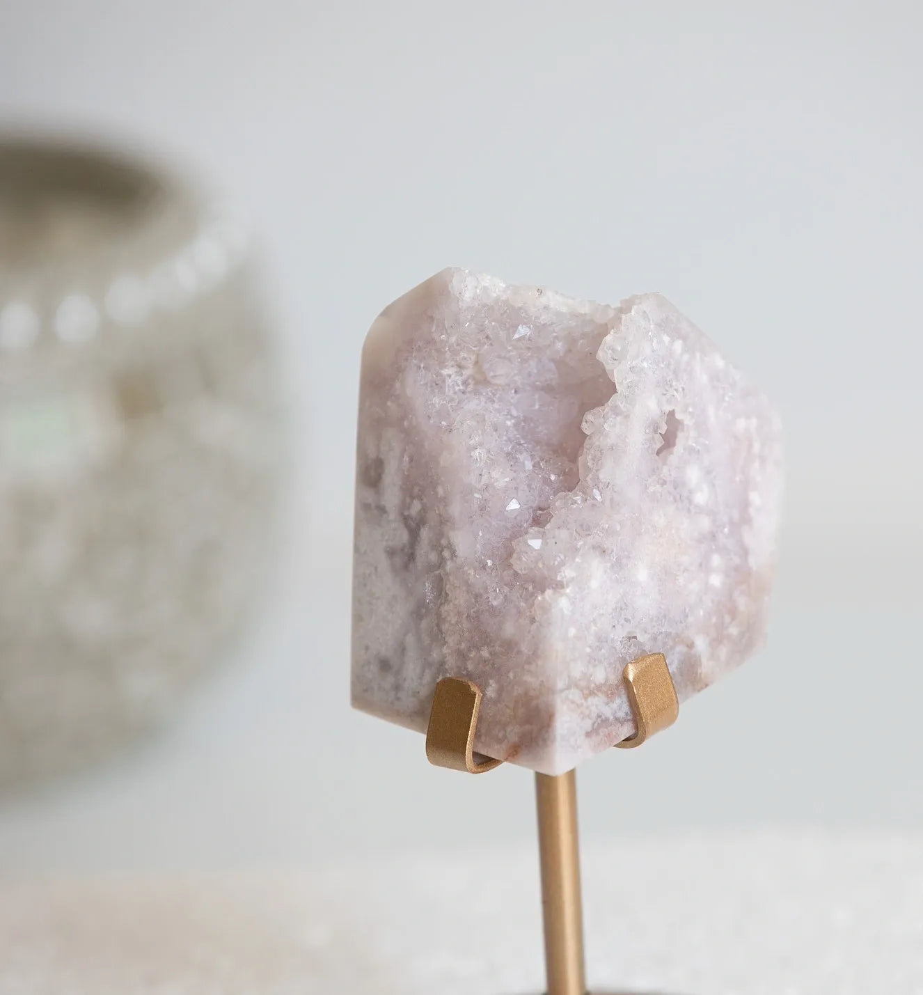 Pink amethyst Freeform on Stand