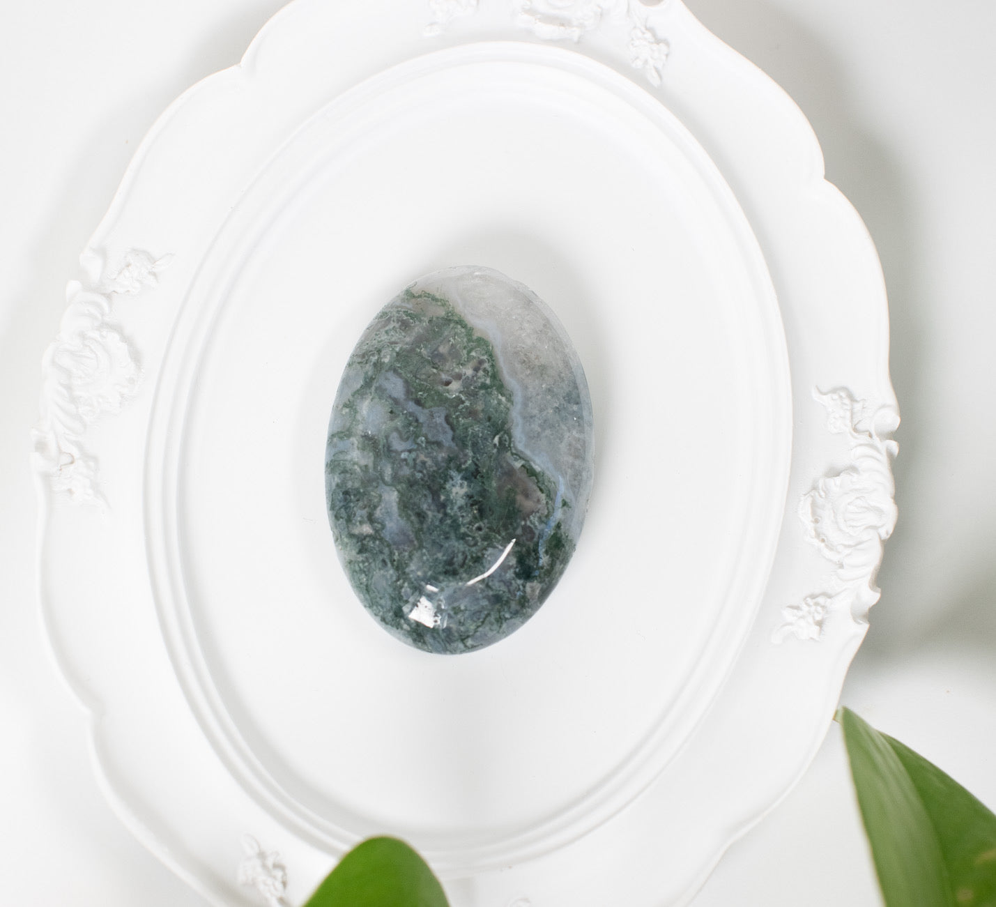 Green Moss Agate Palmstone