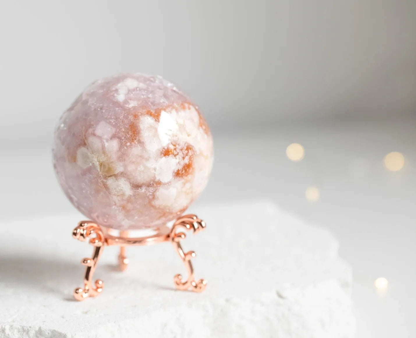 Druzy Pink Amethyst & Flower Agate Sphere
