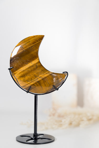Tiger Eye Moon and display stand