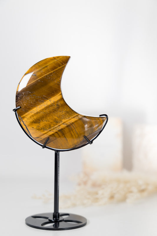 Tiger Eye Moon and display stand