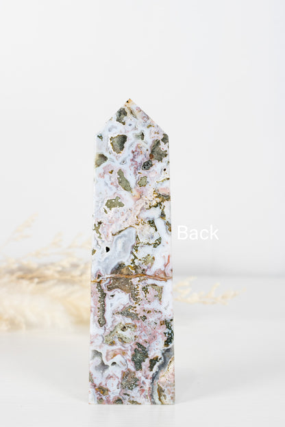 Gorgeous Pink Ocean Jasper tower