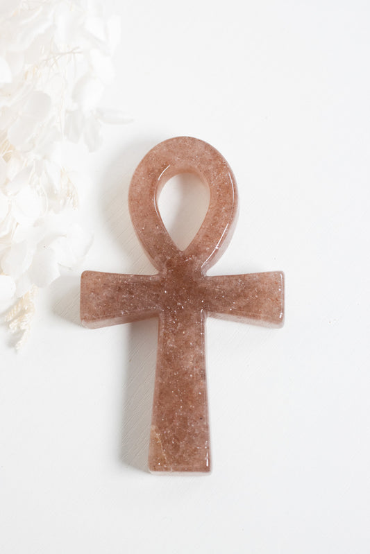 Strawberry Quartz Ankh