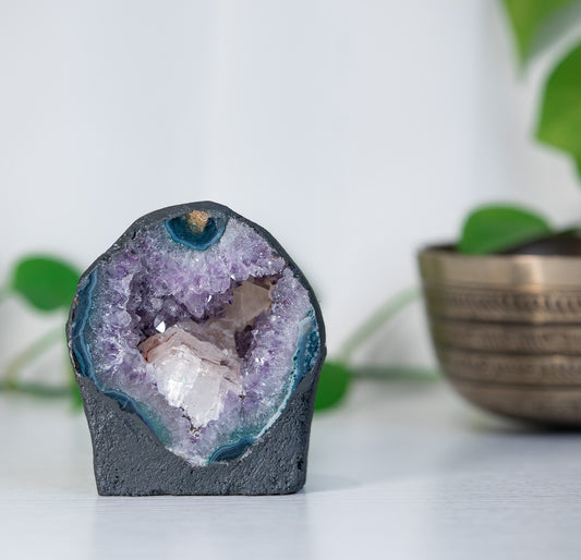 Amethyst Cathedral with calcite