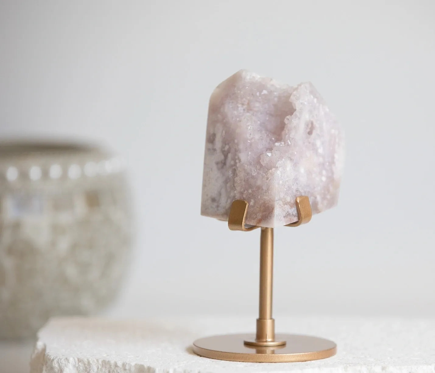 Pink amethyst Freeform on Stand