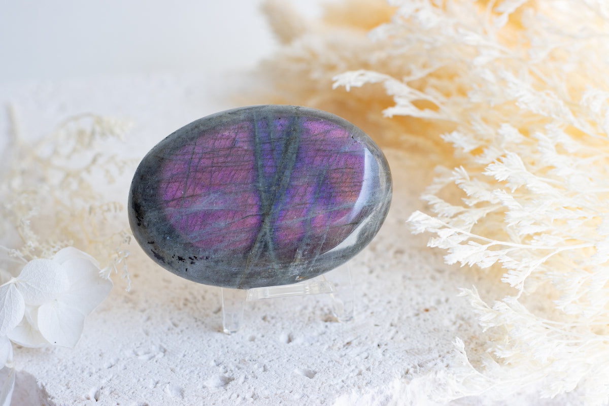 Purple Flash Labradorite Palmstone
