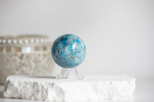 Beautiful Blue Apatite Sphere