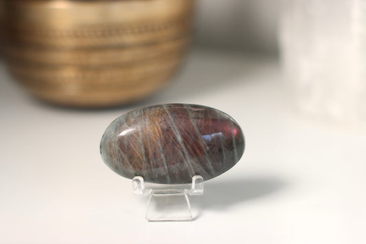 Purple Flash Labradorite Palm Stone