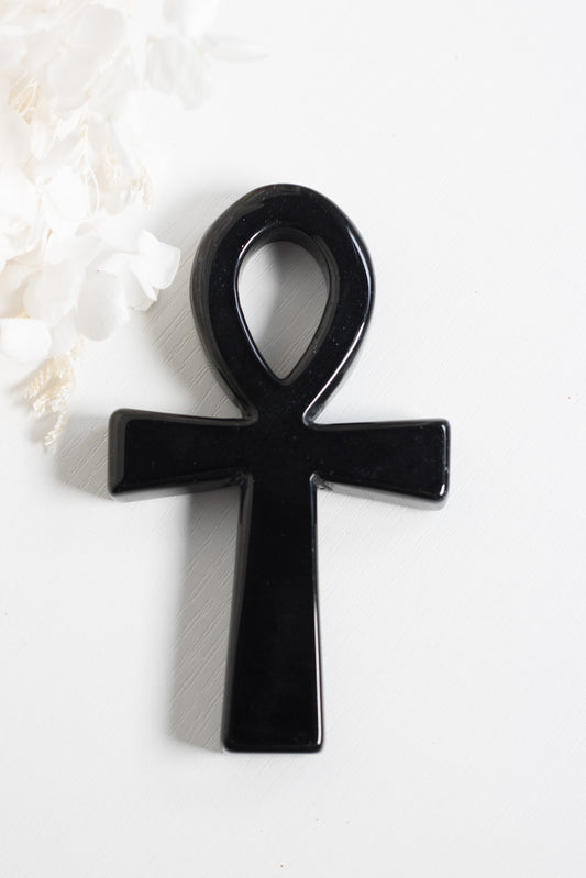 Black Obsidian Ankh