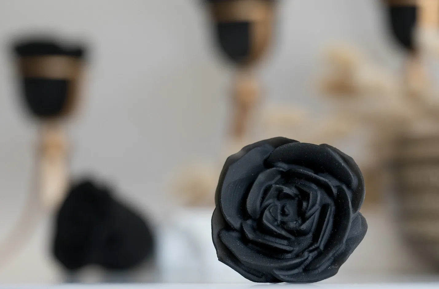 Elegant Black Obsidian Rose