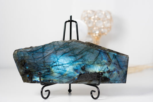 High Flash Labradorite Slab-with stand