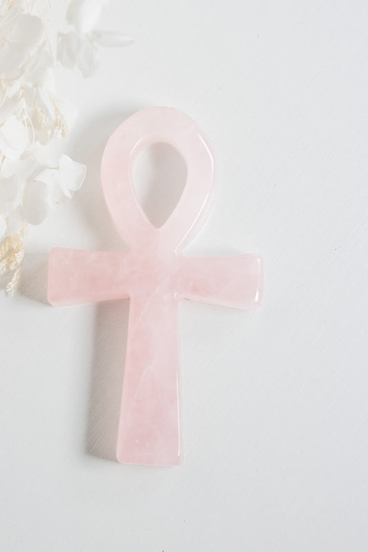 Rose Quartz Ankh