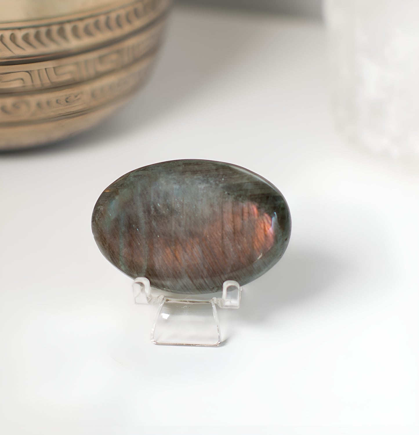 Flashy Labradorite Palm Stone