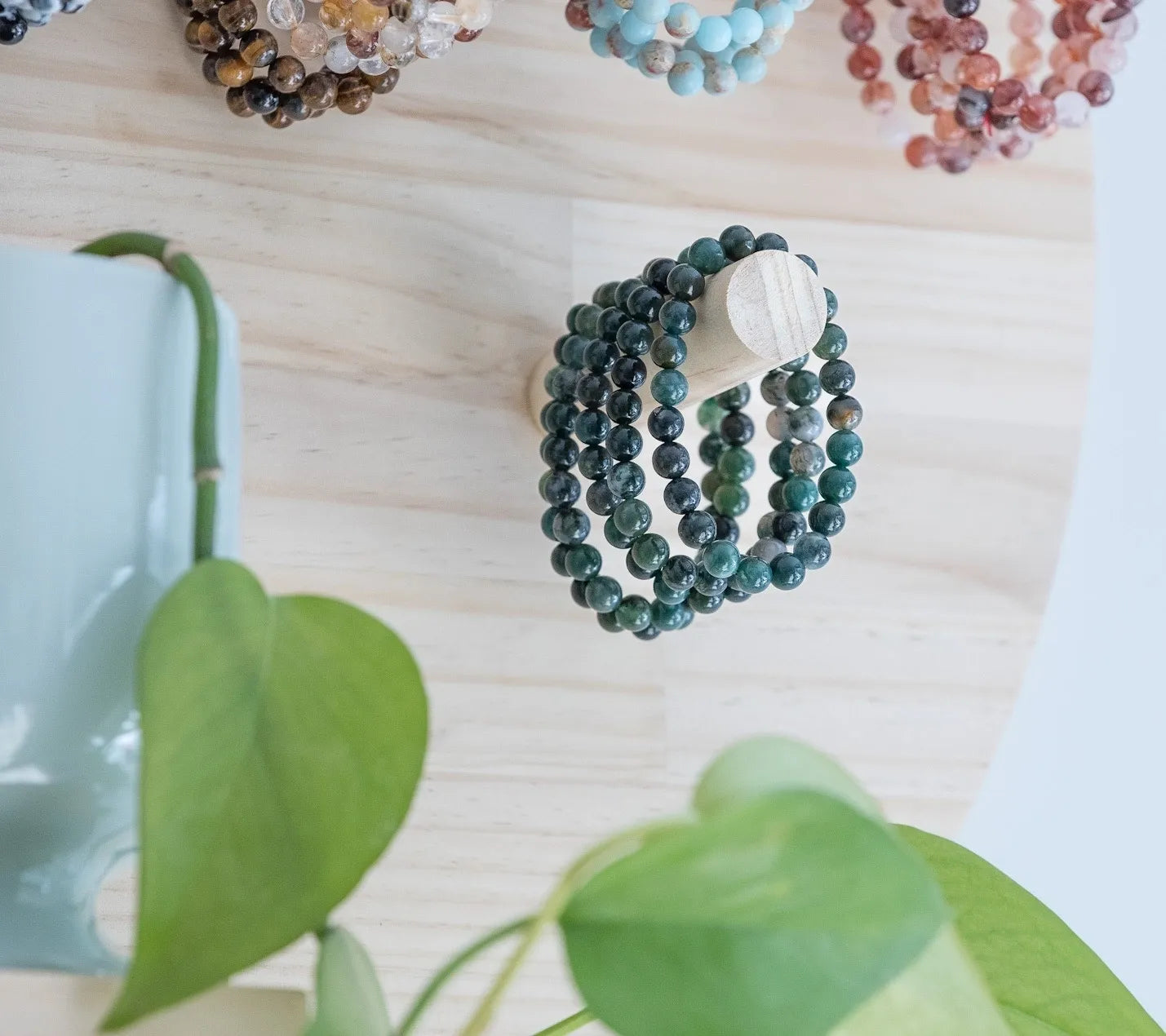 8mm Moss Agate Bracelet