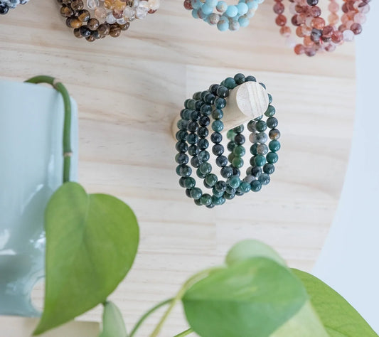 8mm Moss Agate Bracelet