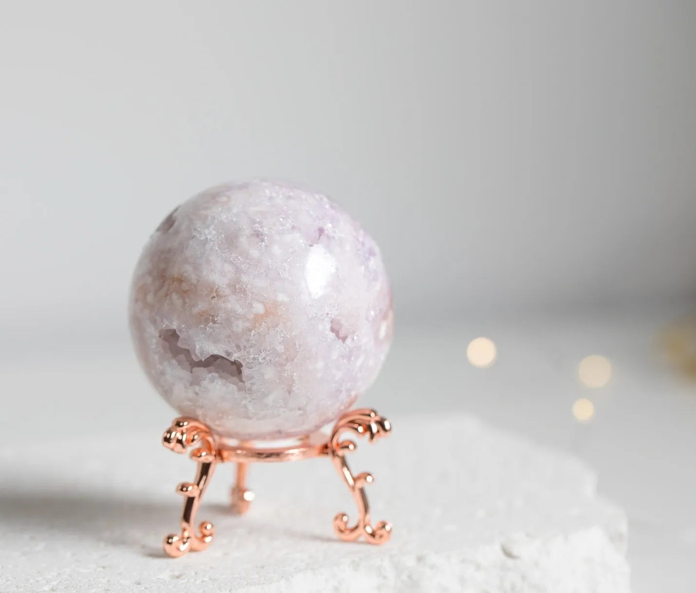 Druzy Pink Amethyst & Flower Agate Sphere