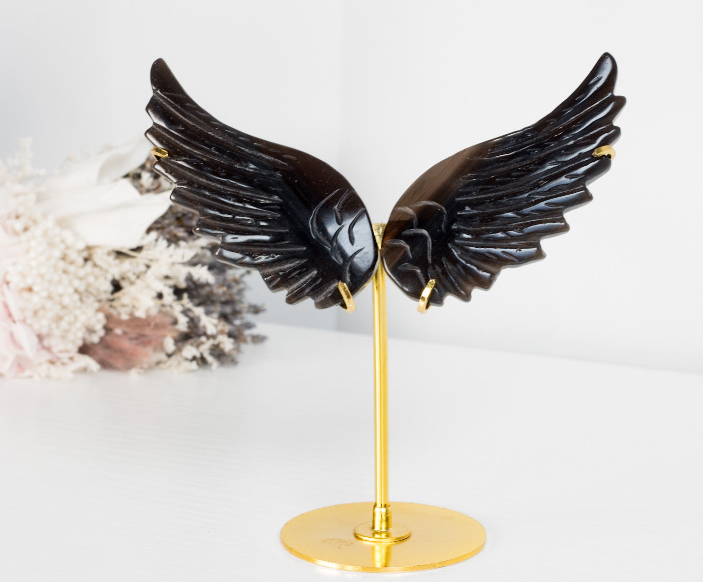 Beautiful Black Obsidian Angel Wings