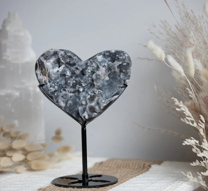 Stunning! Druzy Sphalerite Heart