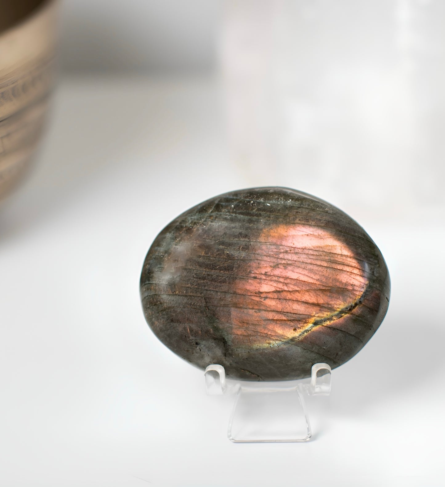 Flashy Labradorite Palm Stone