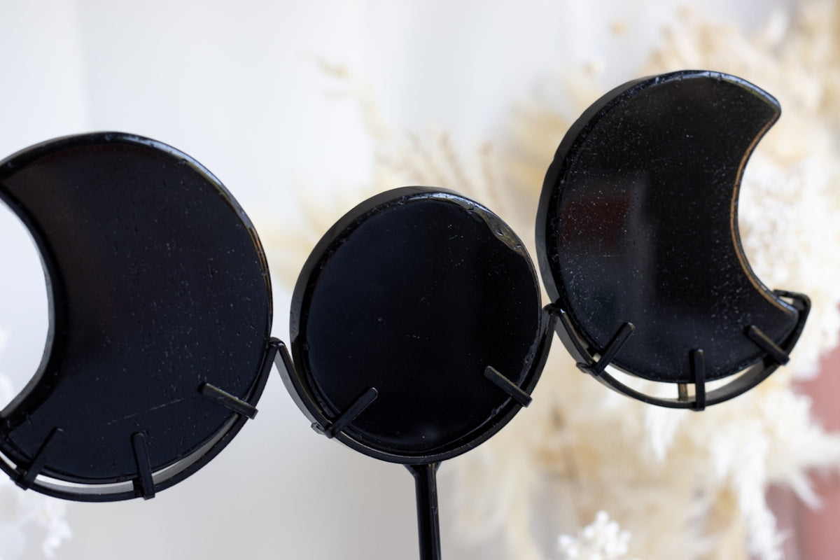 Black Obsidian Triple Moon