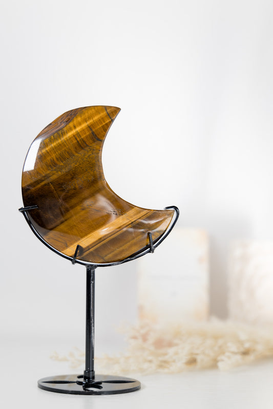 Tiger Eye Moon and display stand