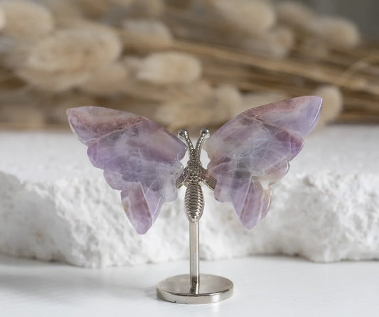 Amethyst mini Butterfly on stand