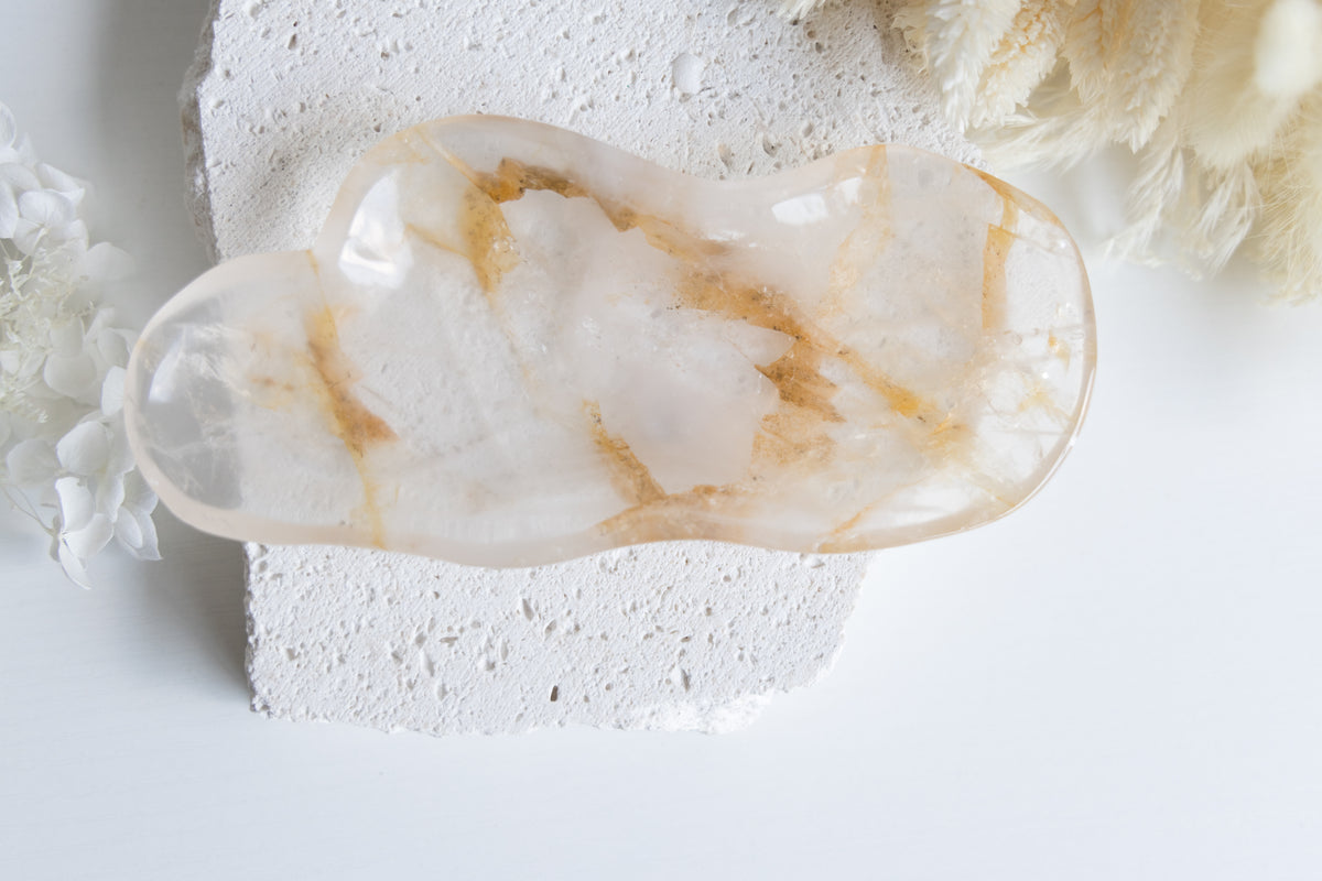Golden Healer Quartz Crystal Dish