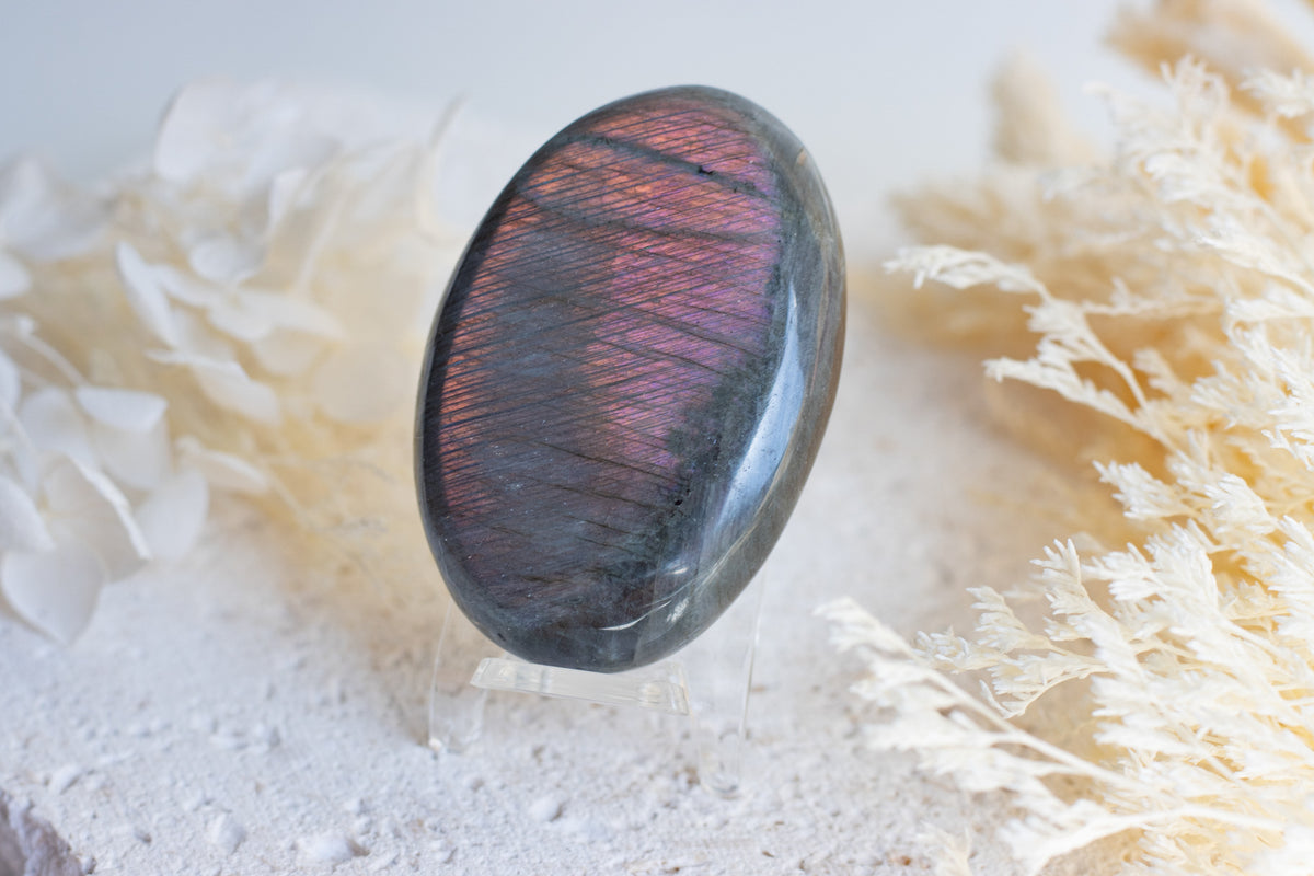 Flashy Labradorite Palm Stone