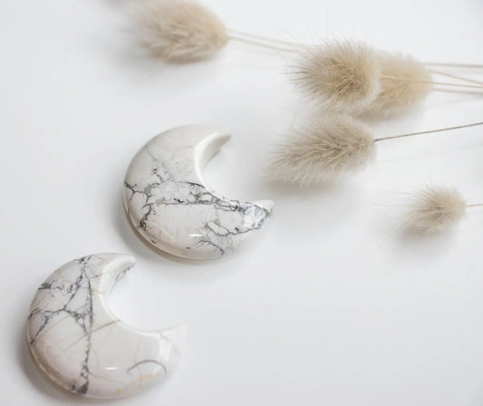 White Howlite Mini Moon