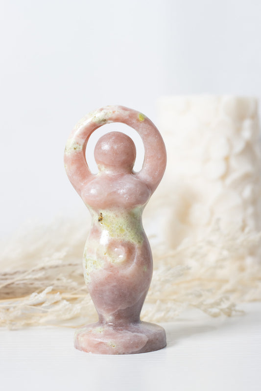 Divine Feminine Pink Agate Goddess