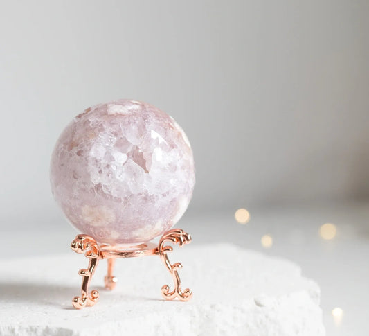 Druzy Pink Amethyst & Flower Agate Sphere