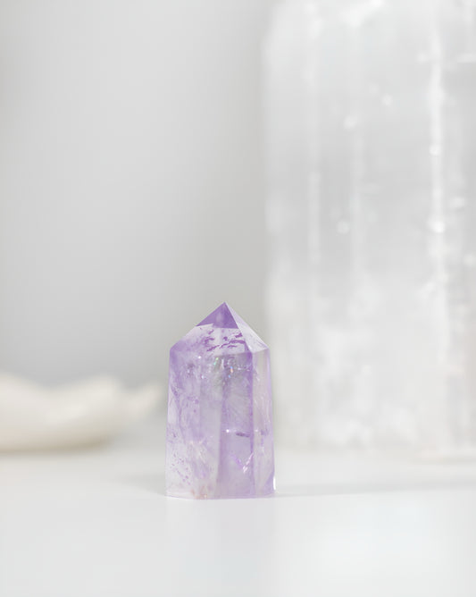 Polished Amethyst -Rainbow inclusions