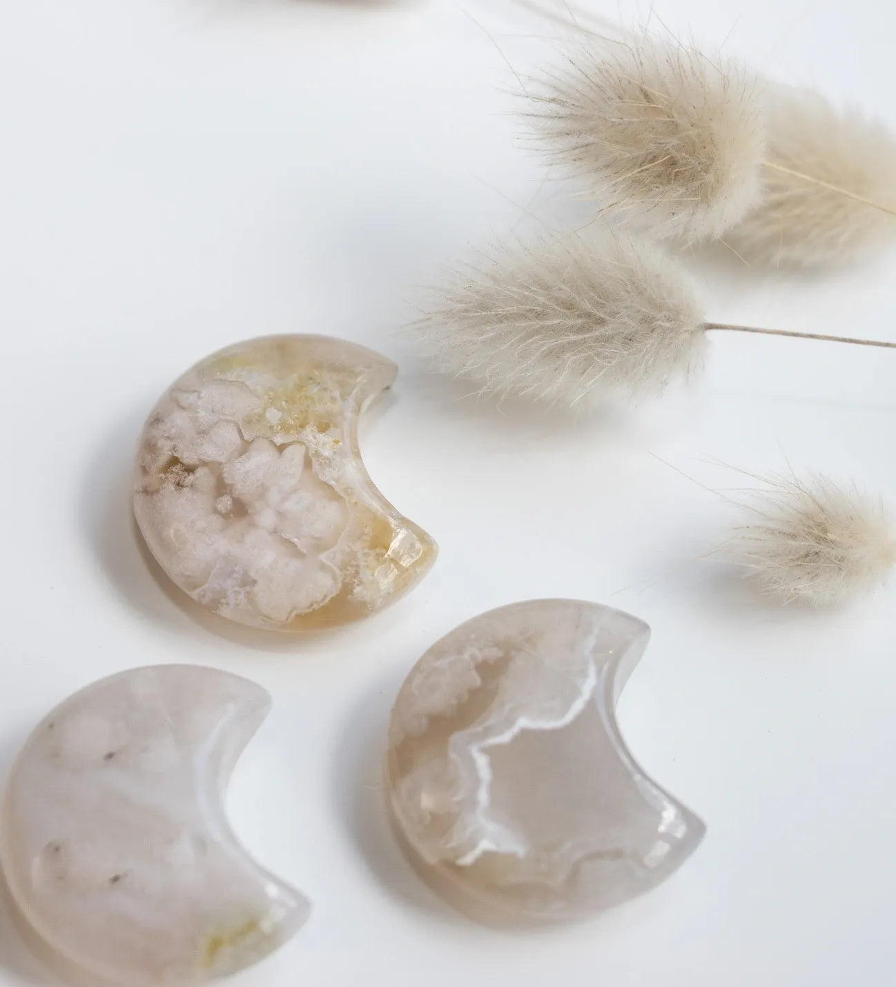 Flower Agate Mini Moon