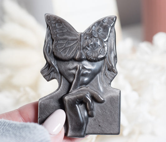 Shhh - Silver Sheen Obsidian Butterfly Beauty