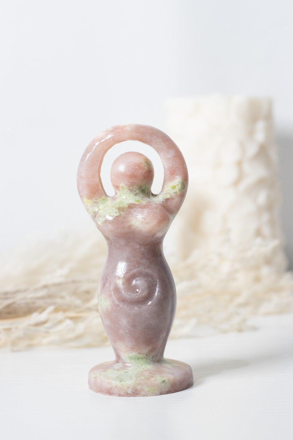 Divine Feminine Pink Agate Goddess