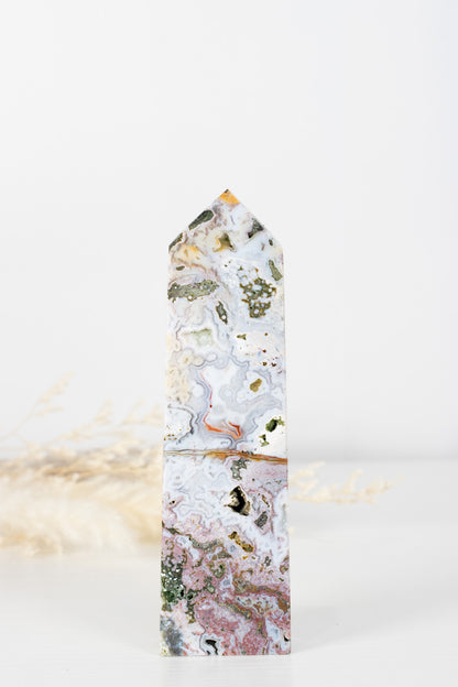Gorgeous Pink Ocean Jasper tower