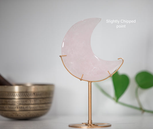 Discounted Rose Quartz Moon - Perfectly Imperfect
