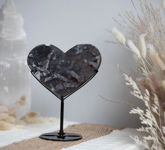 Stunning! Druzy Sphalerite heart