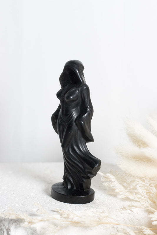 Black Obsidian Hooded Goddess