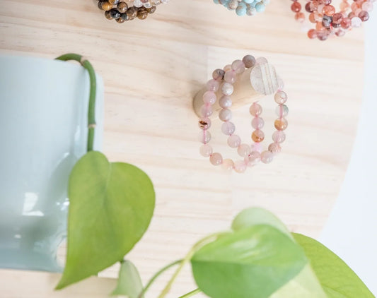 10mm Flower Agate Bracelet