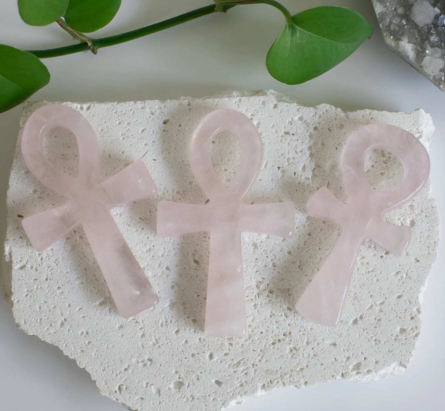 Large Rose Quartz Ankh