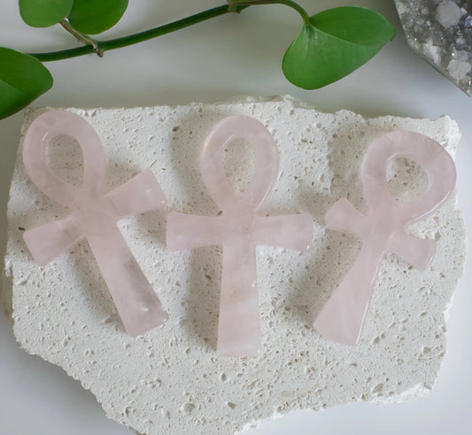Large Rose Quartz Ankh