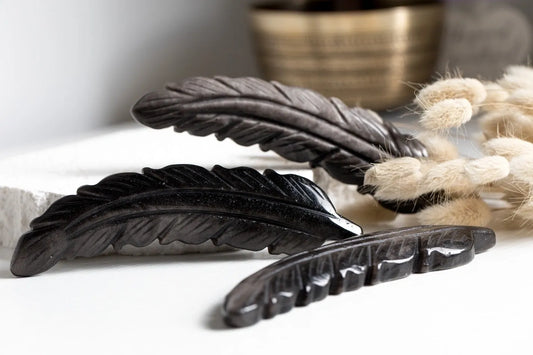 Silver Sheen Obsidian Feather